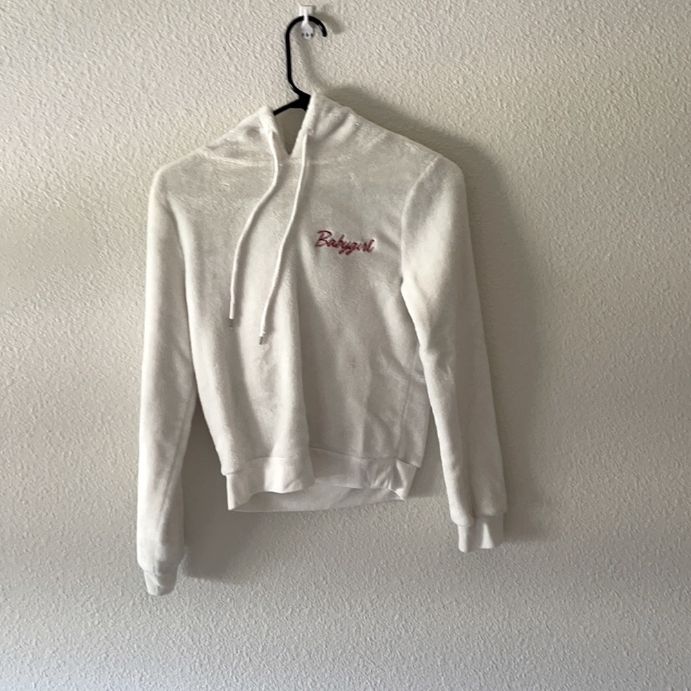 White Pullover baby girl hoodie